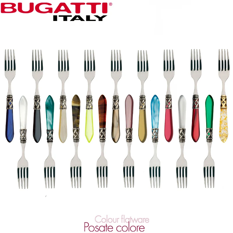 Aladdin Servizio Posate Ghiera Argentata Acciaio Inox e Acrilico - Set 24 Pz