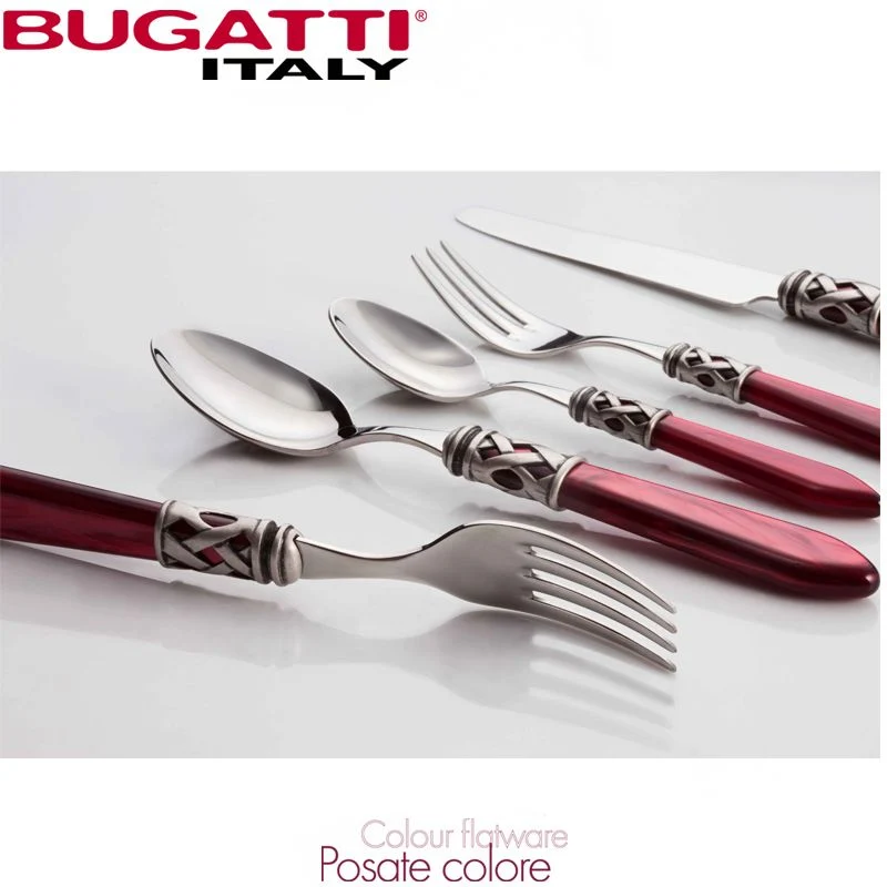 Aladdin Servizio Posate Ghiera Argentata Acciaio Inox e Acrilico - Set 24 Pz