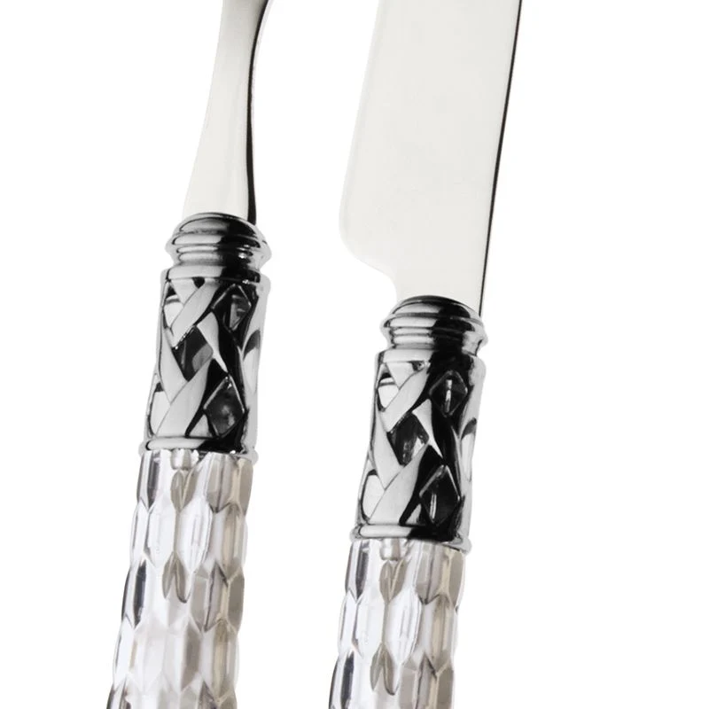 Bohemia Servizio Posate Ghiera Cromata Acciaio Inox - Set 24 Pz
