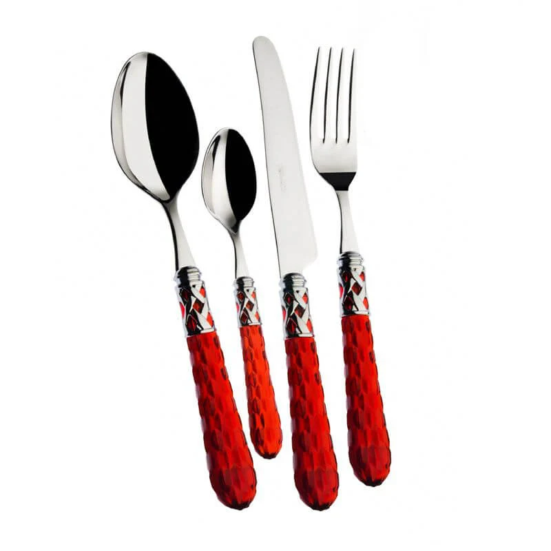 Bohemia Servizio Posate Ghiera Cromata Acciaio Inox - Set 24 Pz