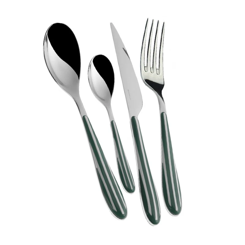 Zebra Servizio Posate Acciaio Inox e ABS - Set 24 Pz