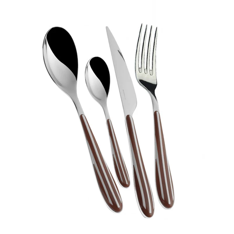 Zebra Servizio Posate Acciaio Inox e ABS - Set 24 Pz
