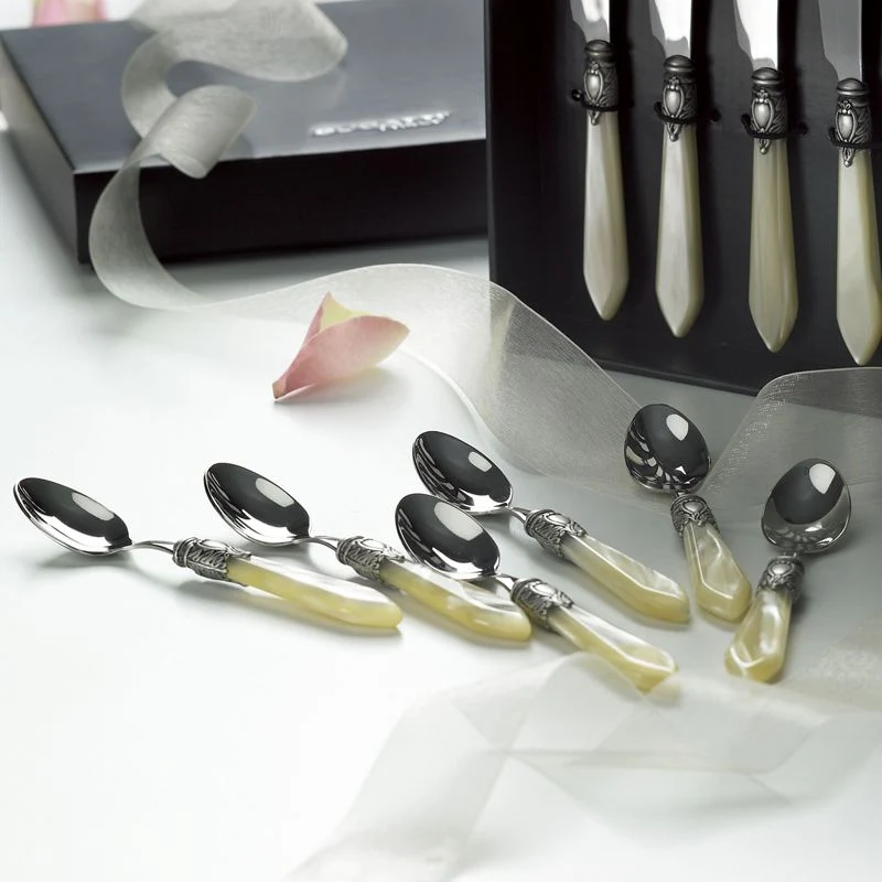 Oxford Servizio Posate Ghiera Argentata Acciaio Inox - Set 24 Pz