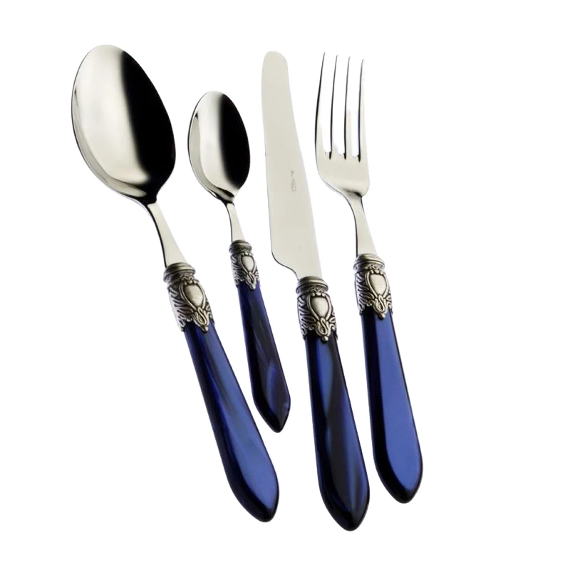 Oxford Servizio Posate Ghiera Argentata Acciaio Inox - Set 24 Pz
