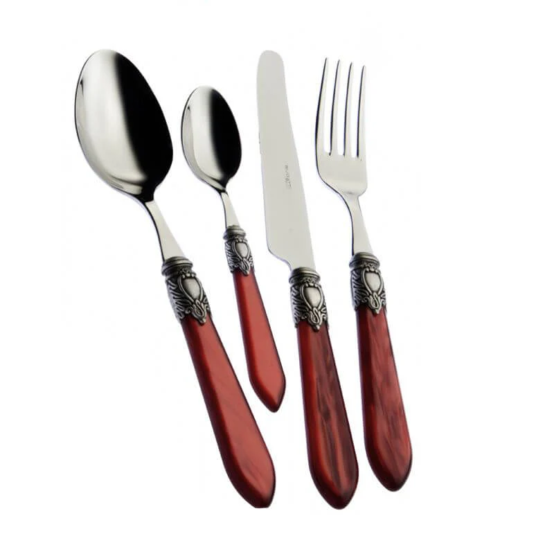 Oxford Servizio Posate Ghiera Argentata Acciaio Inox - Set 24 Pz