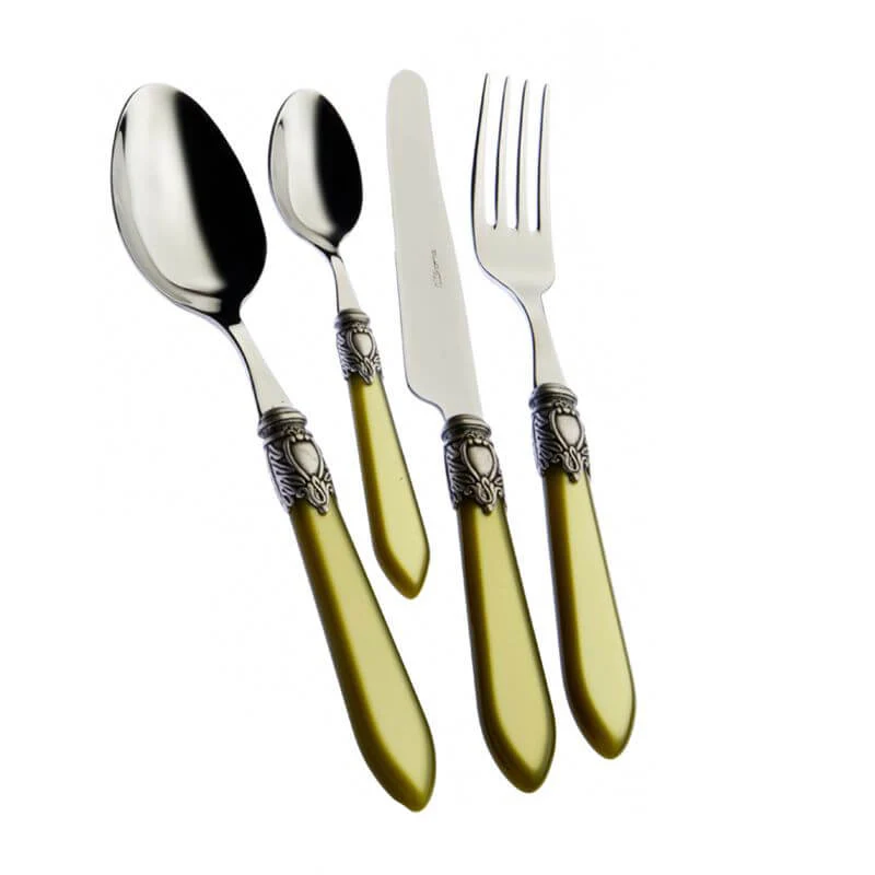 Oxford Servizio Posate Ghiera Argentata Acciaio Inox - Set 24 Pz