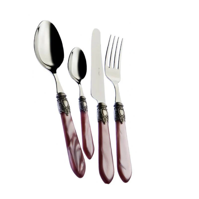 Oxford Servizio Posate Ghiera Argentata Acciaio Inox - Set 24 Pz
