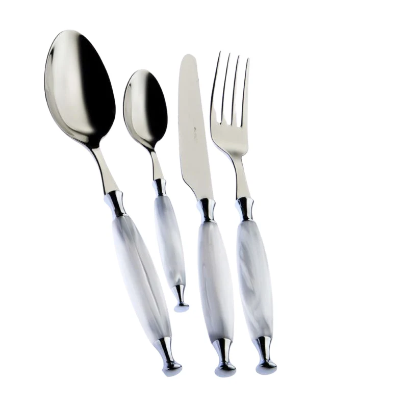 Country Servizio Posate Ghiera Lucida Acciaio Inox - Set 24 Pz