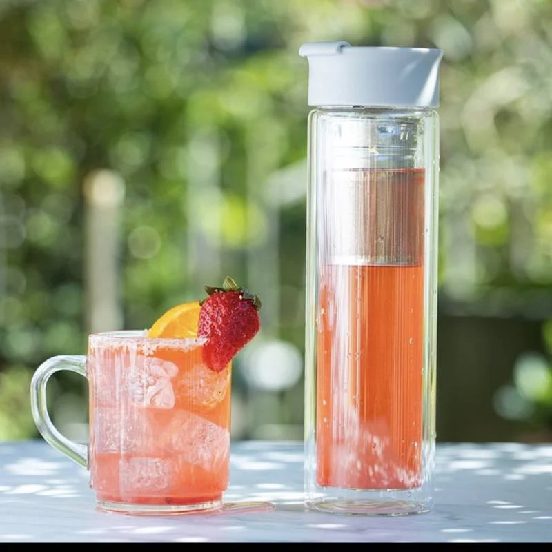 35 cl - Bottiglia Termica In Vetro Borosilicato Con Infusore In Acciaio Inox