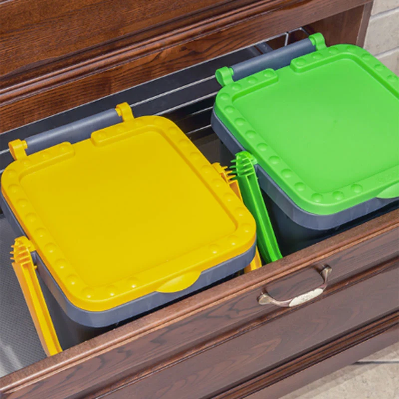 Ecoplus Pattumiera Rettangolare In Plastica - Set 3 Pz