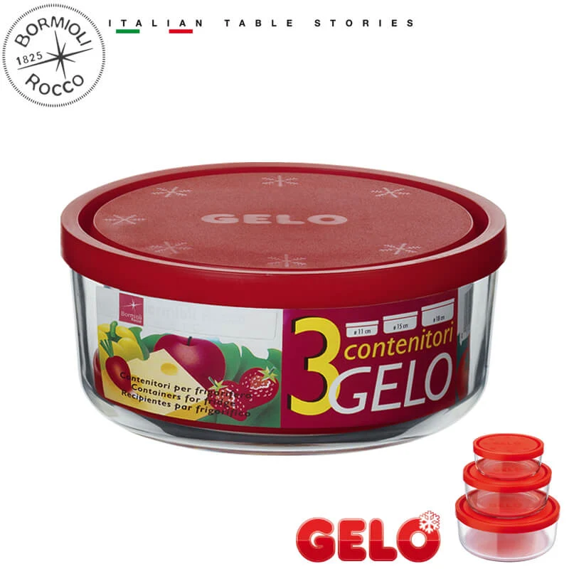 Gelo Set Contenitori Per Alimenti In Vetro - Set 3 Pz