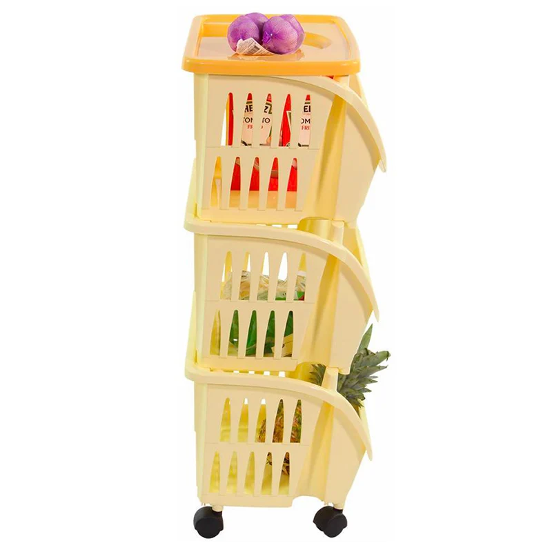 Tidy Carrello Portaoggetti Con Ruote e Vassoio In Plastica - Set 3 Pz