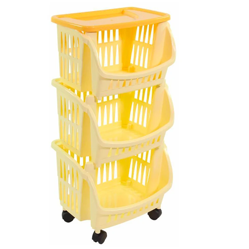 Tidy Carrello Portaoggetti Con Ruote e Vassoio In Plastica - Set 3 Pz