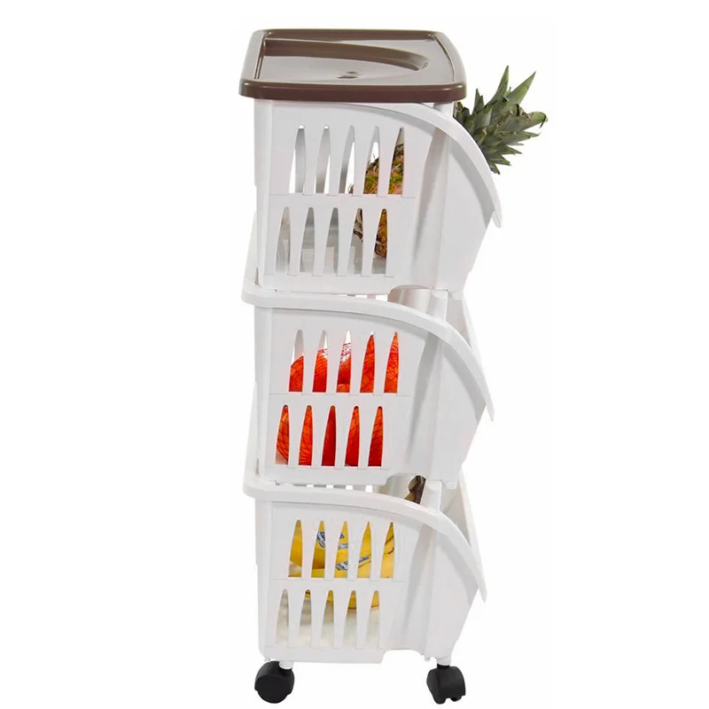 Tidy Carrello Portaoggetti Con Ruote e Vassoio In Plastica - Set 3 Pz