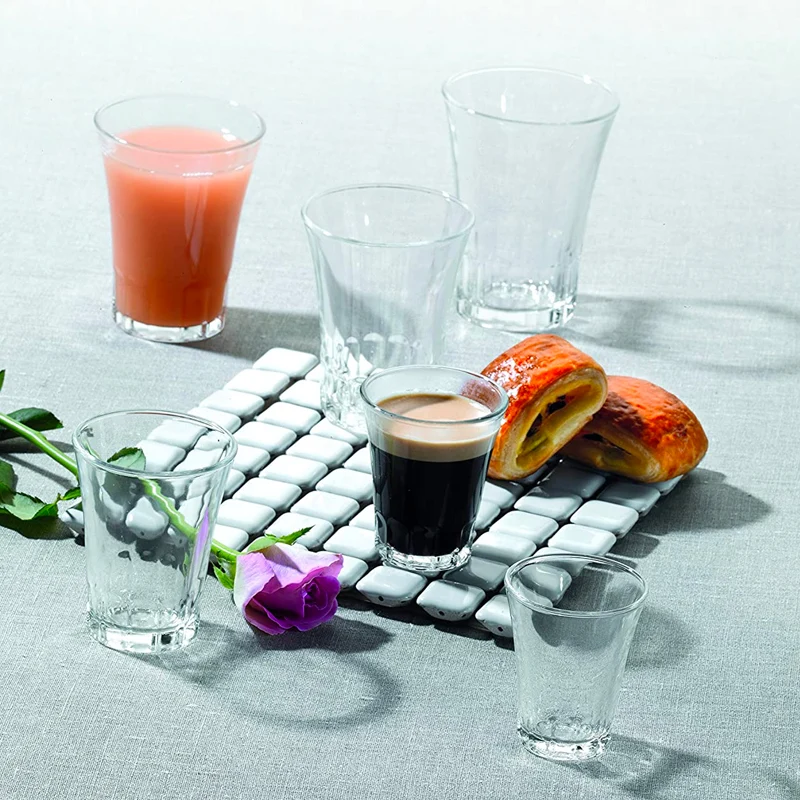 21 cl - Amalfi Bicchieri Acqua In Vetro Temperato - Set 4 Pz