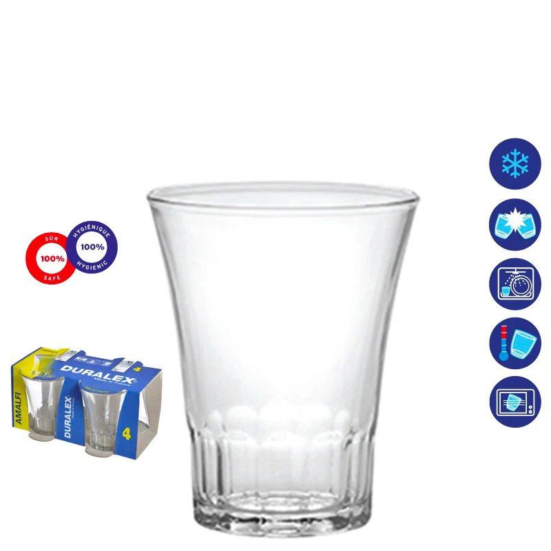 17 cl - Amalfi Bicchiere Multiuso In Vetro Temperato - Set 4 Pz