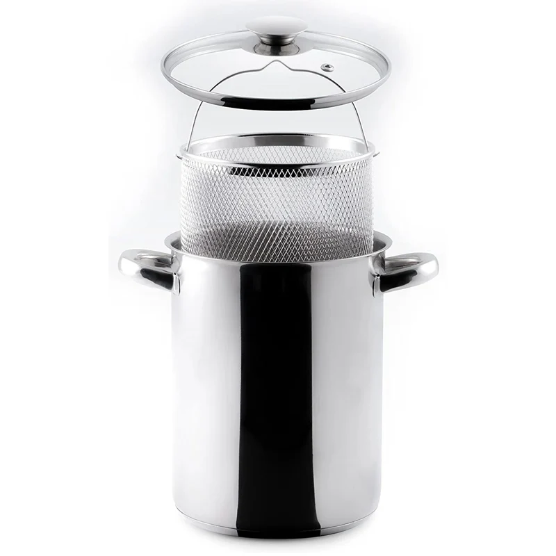 16 cm - La Divina ReInox Pentola Alta - Asparagera Con Coperchio In Acciaio Inox