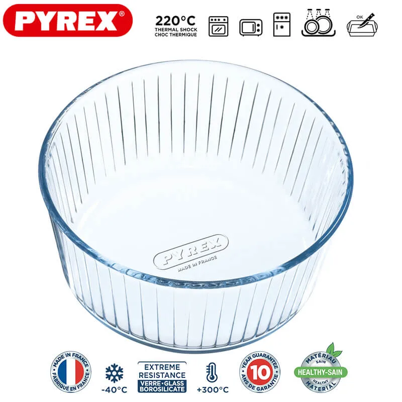 21 cm - Bake & Enjoy Stampo Soufflè Rotondo In Vetro Borosilicato