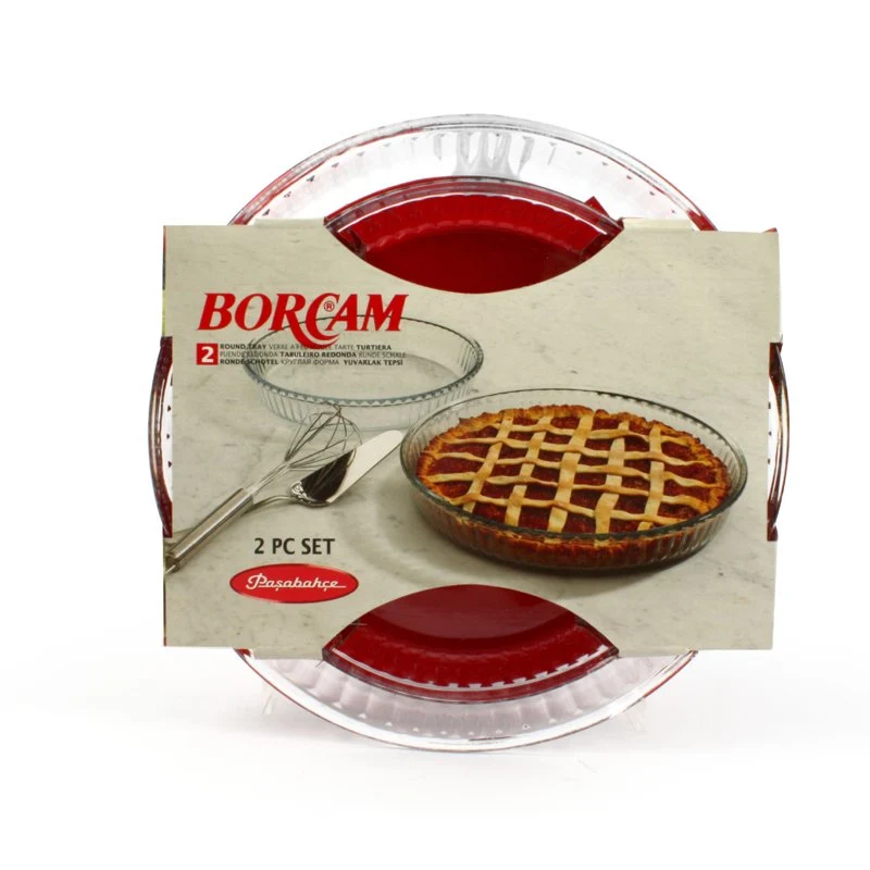 Borcam Set Tortiere Rotonde In Vetro Borosilicato - Set 2 Pz
