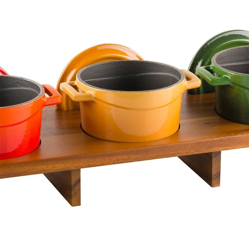 Supporto Casseruola Per 3 Casseruoline In Legno