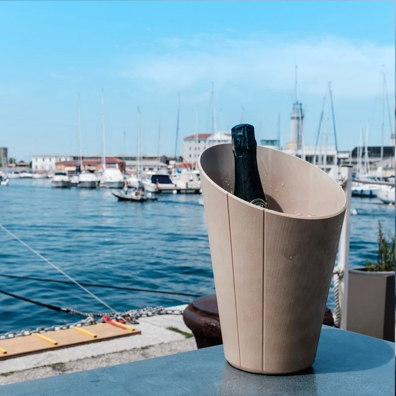 Ø 20.4 x H 31.5 cm - Timber Secchiello Champagne Per 1 Bottiglia In EcoRec