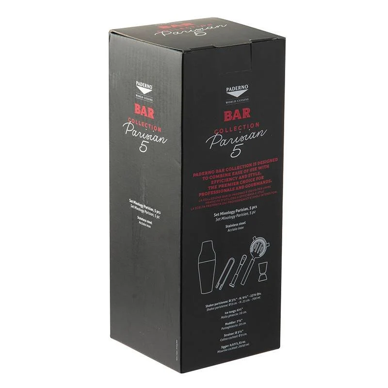 Parisienne Set Mixology In Acciaio Inox Set 5 Pz