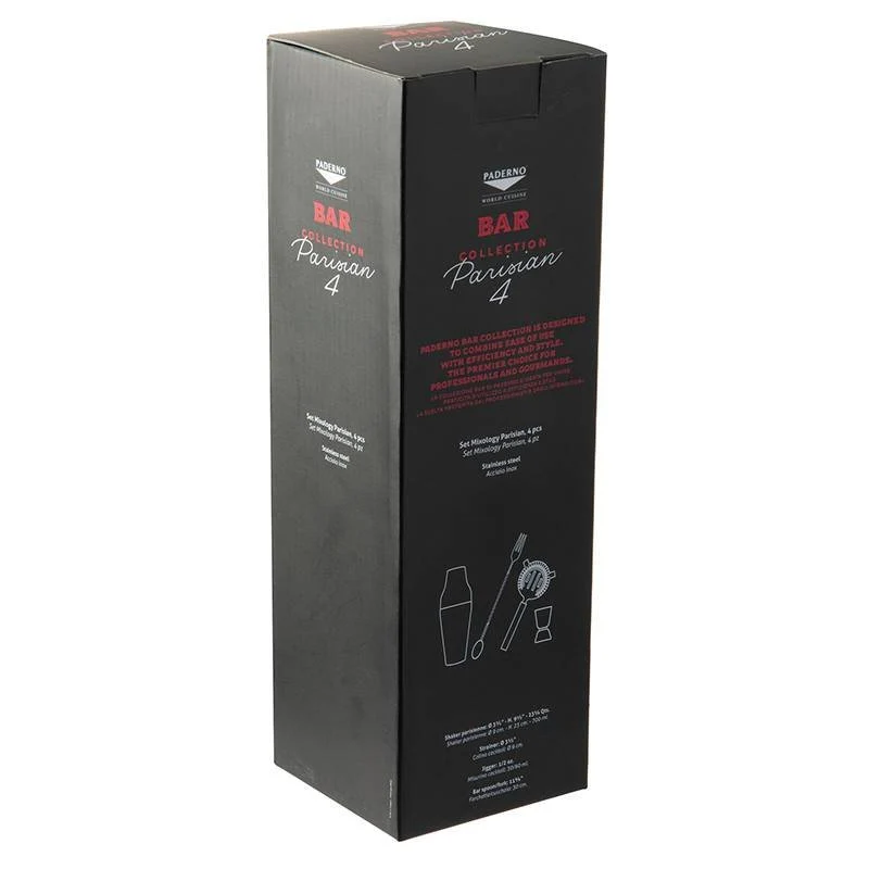 Parisienne Set Mixology In Acciaio Inox Set 4 Pz