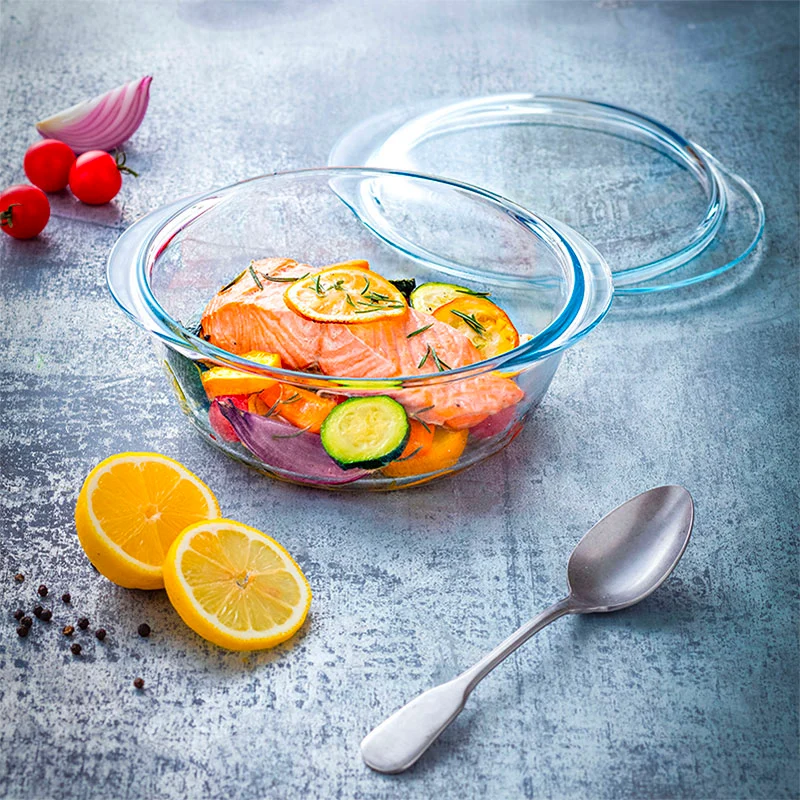 Essentials Set Casseruole Rotonde In Vetro Borosilicato Con Coperchio - Set 3 Pz