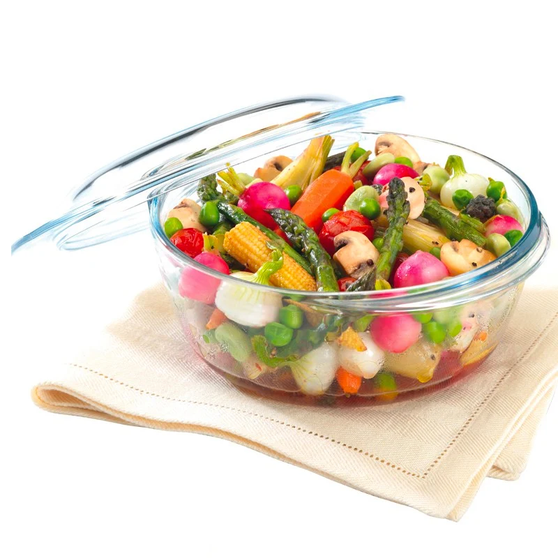 Essentials Set Casseruole Rotonde In Vetro Borosilicato Con Coperchio - Set 3 Pz