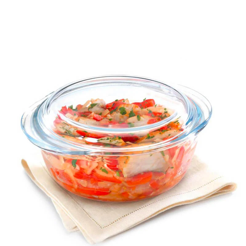 Essentials Set Casseruole Rotonde In Vetro Borosilicato Con Coperchio - Set 3 Pz