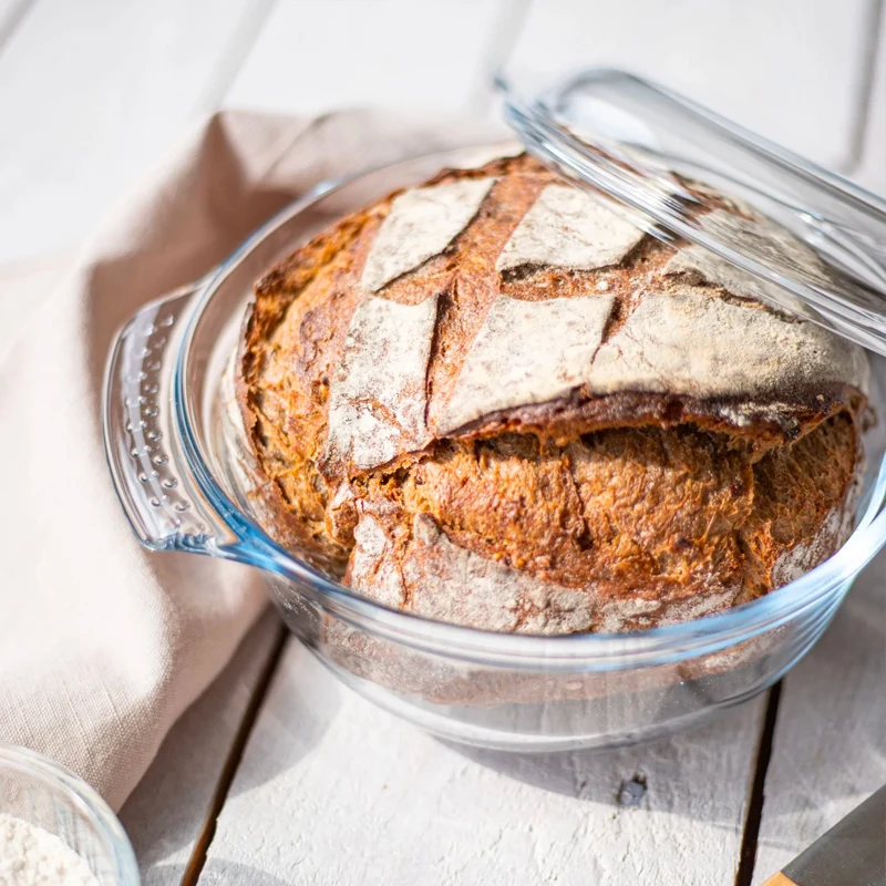 Essentials Casseruola Cuoci Pane Con Coperchio In Vetro Borosilicato