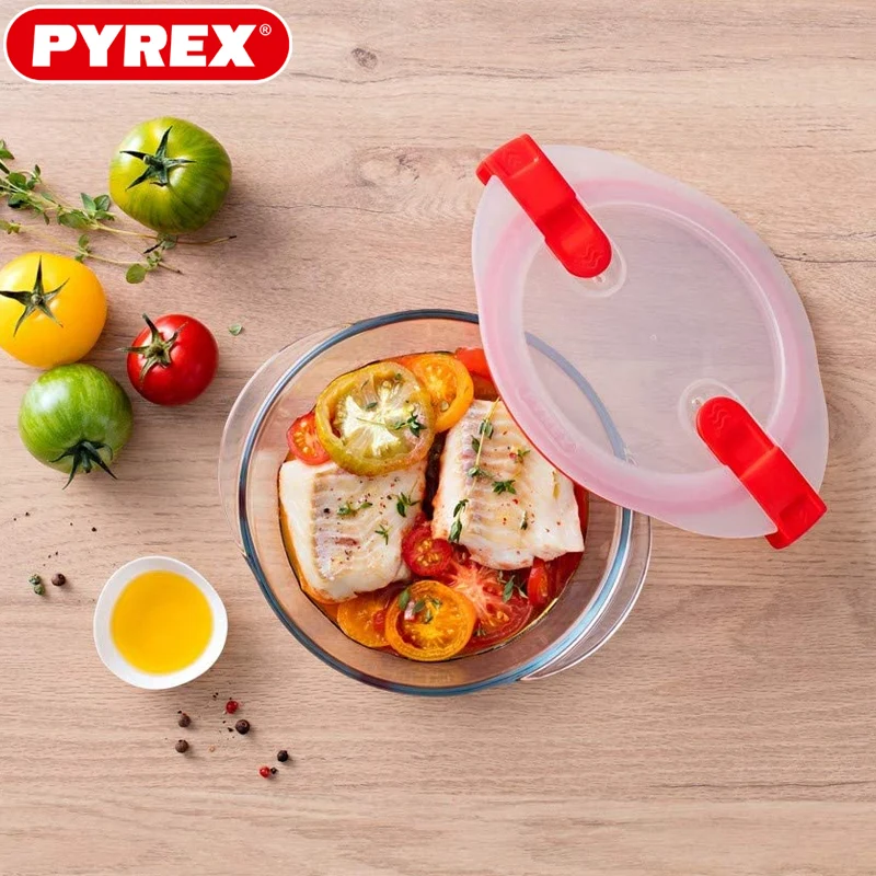 Cook & Heat Contenitore Per Alimenti Rotondo In Vetro Borosilicato Con Coperchio con valvola a vapore