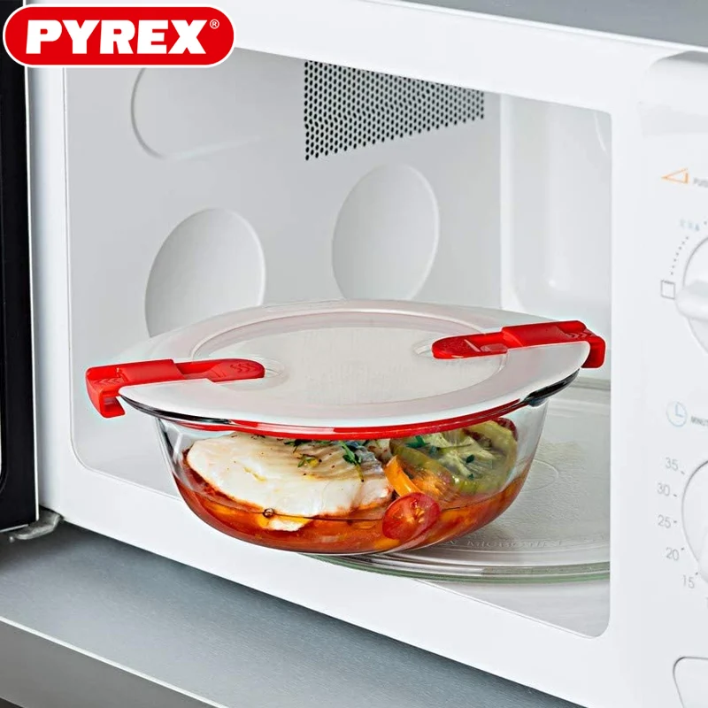 Cook & Heat Contenitore Per Alimenti Rotondo In Vetro Borosilicato Con Coperchio con valvola a vapore