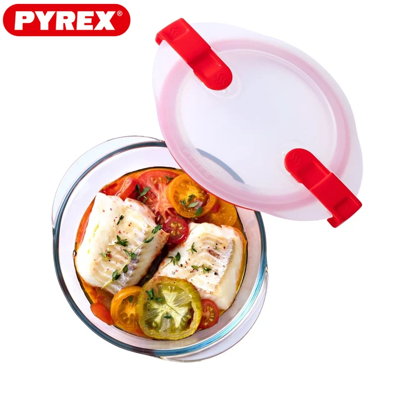 Cook & Heat Contenitore Per Alimenti Rotondo In Vetro Borosilicato Con Coperchio con valvola a vapore