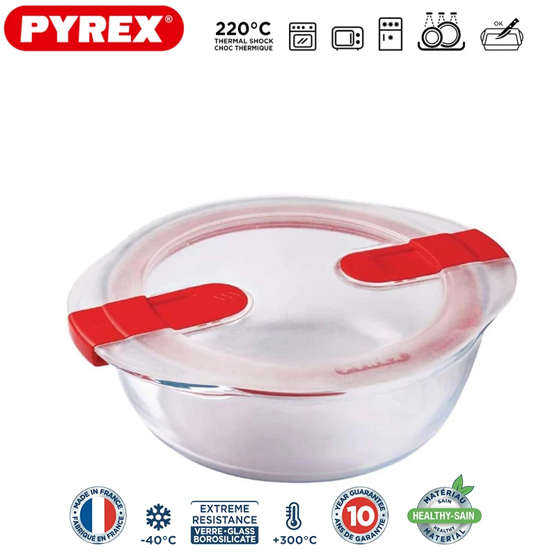 Cook & Heat Contenitore Per Alimenti Rotondo In Vetro Borosilicato Con Coperchio con valvola a vapore