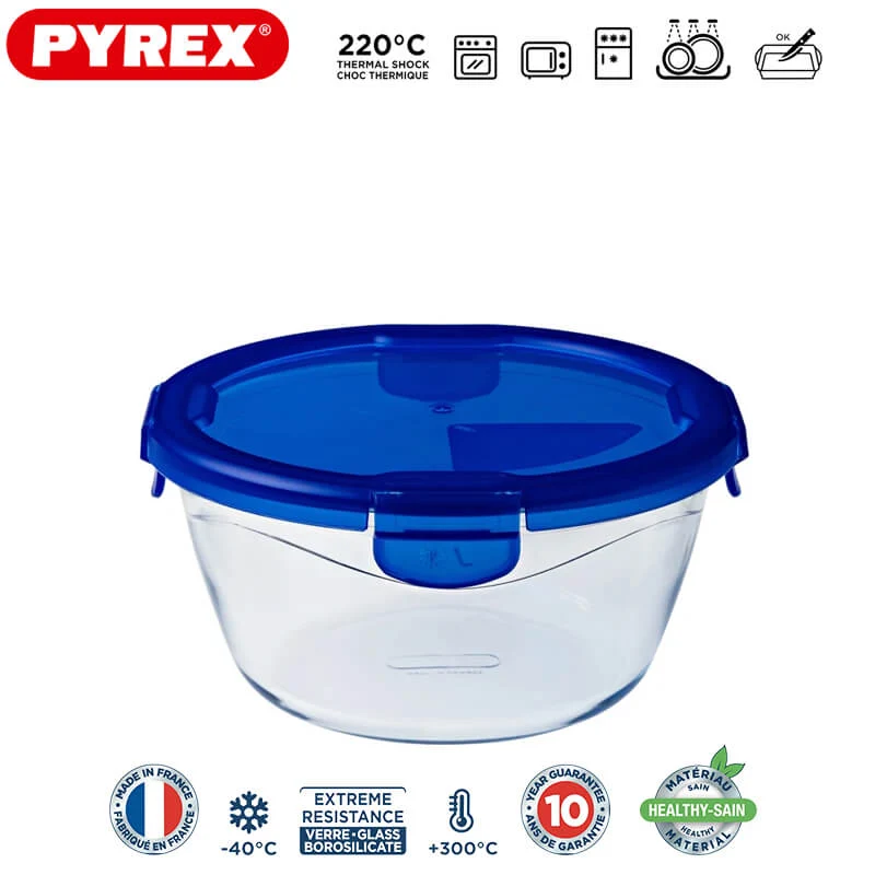Cook & Go Contenitore Per Alimenti Ermetico Rotondo In Vetro Borosilicato