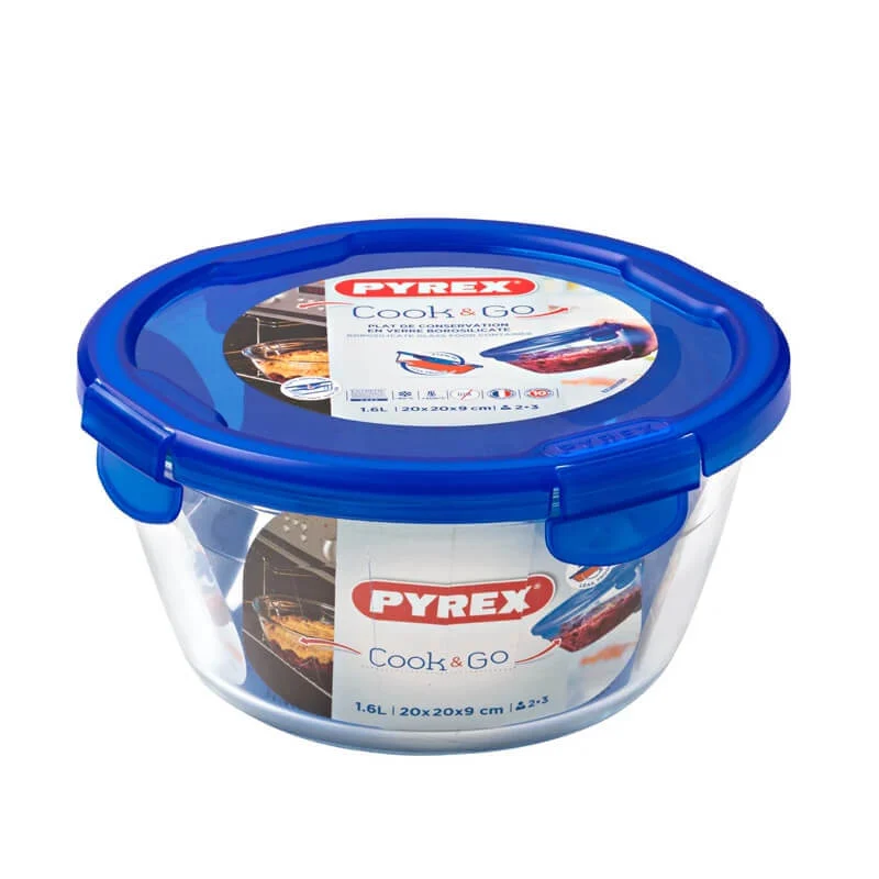 Cook & Go Contenitore Per Alimenti Ermetico Rotondo In Vetro Borosilicato