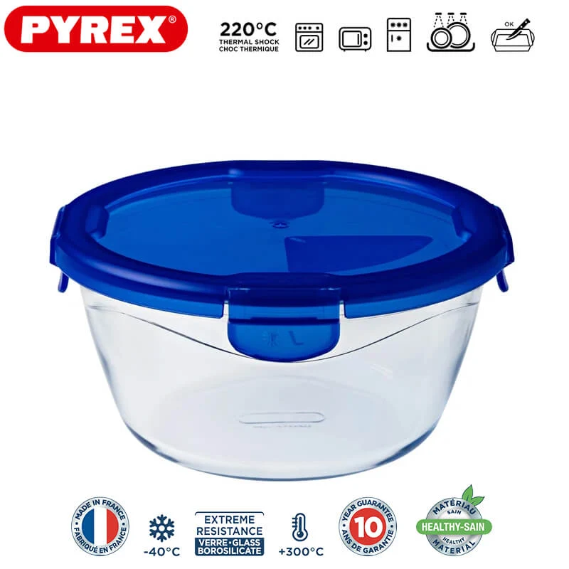 Cook & Go Contenitore Per Alimenti Ermetico Rotondo In Vetro Borosilicato