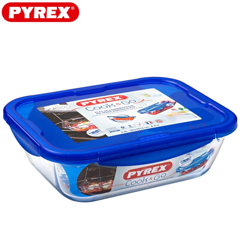 Cook & Go Contenitore Per Alimenti Ermetico Rettangolare In Vetro Borosilicato