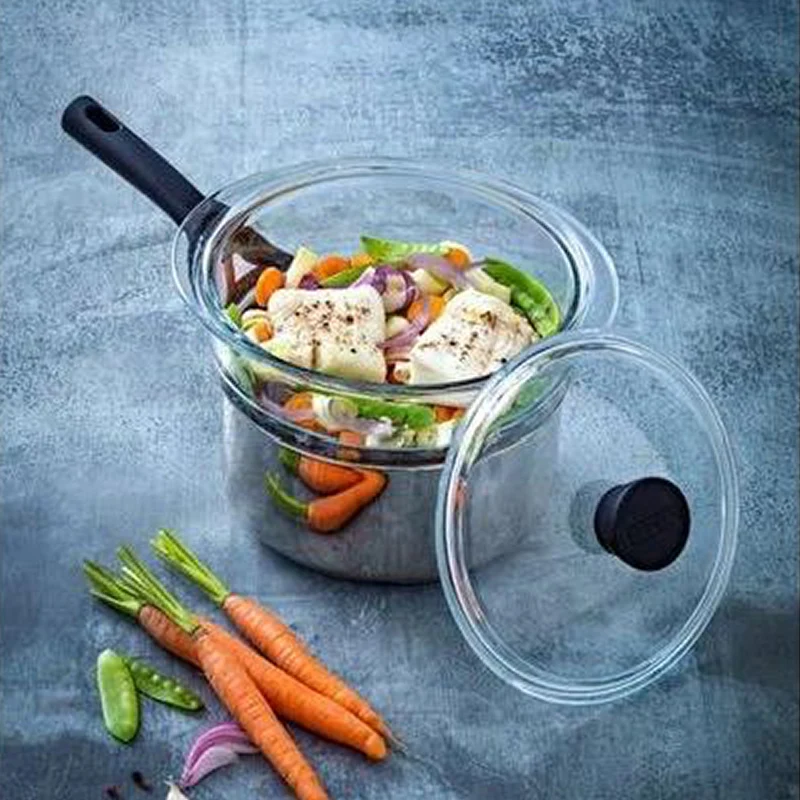 Classic Cestello Vapore Con Coperchio In Vetro Borosilicato