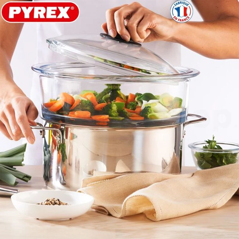 Classic Cestello Vapore Con Coperchio In Vetro Borosilicato