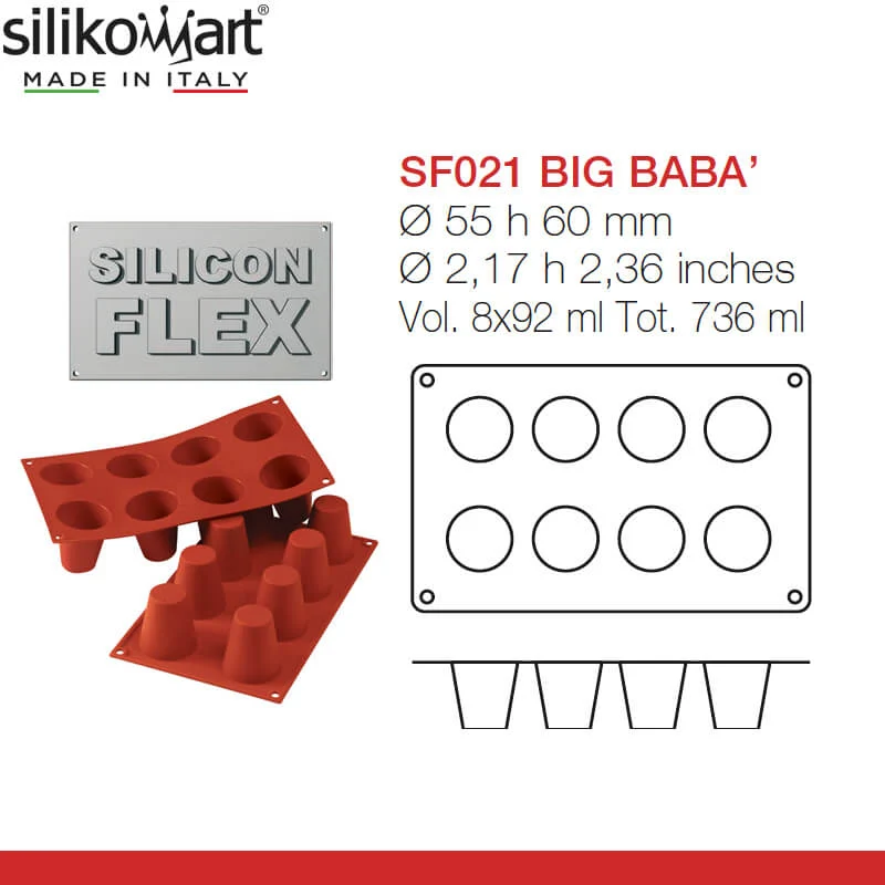 8 Forme Classic Stampo Babà In Silicone