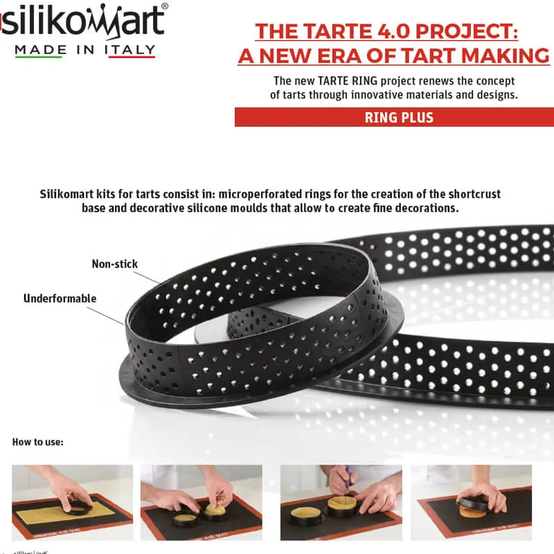8 cm Tarte Ring Stampo Anello Microforato Antiaderente In Silicone - Set 6 Pz