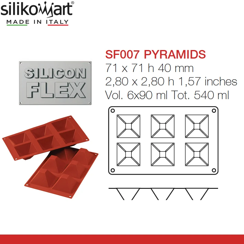 6 Forme Classic Stampo Piramide In Silicone