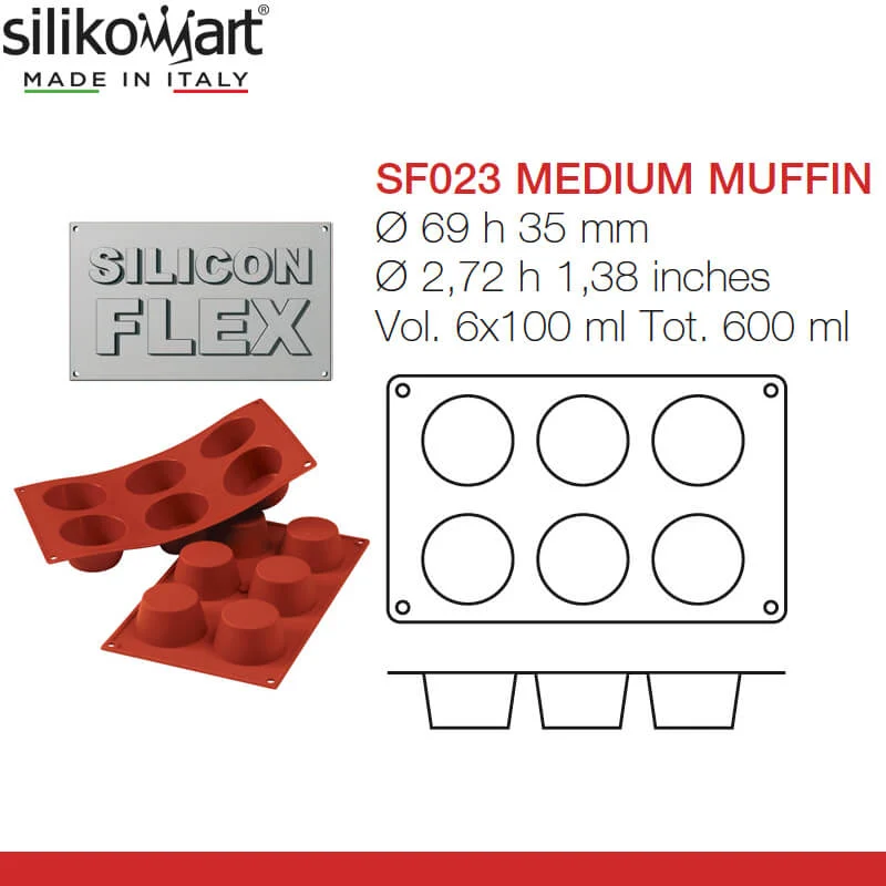 6 Forme Classic Stampo Muffin In Silicone