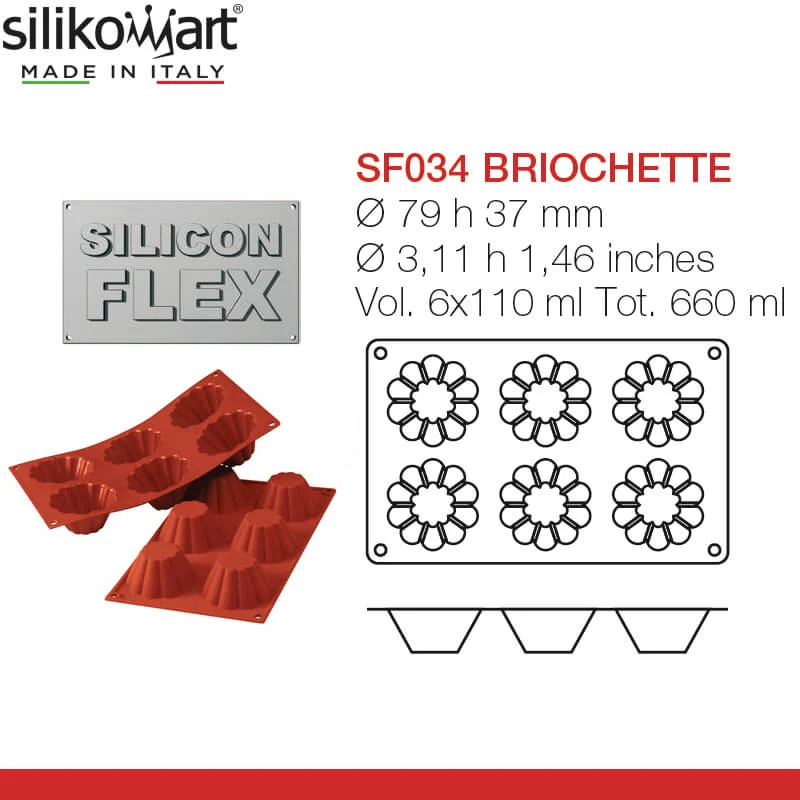 6 Forme Classic Stampo Briochette In Silicone