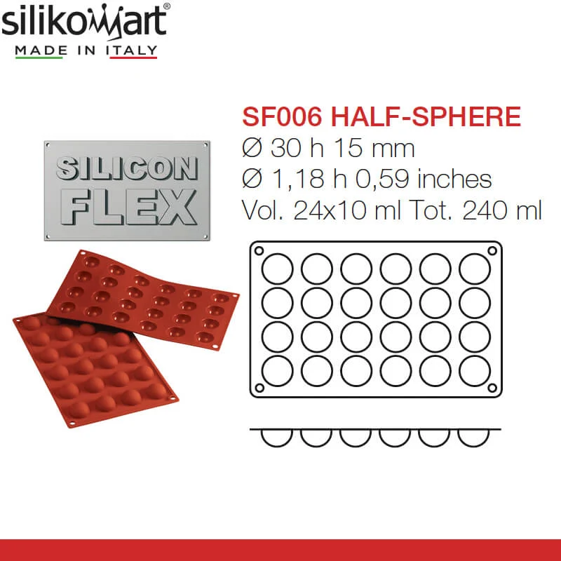24 Forme Classic Stampo Semisfera In Silicone