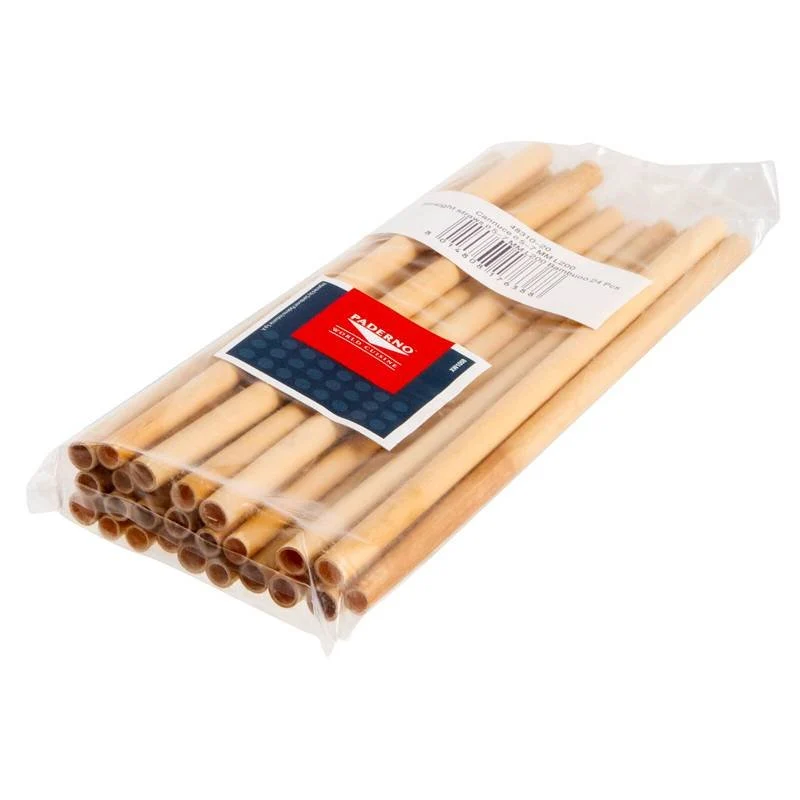 20 cm - Cannucce 5-7 mm In Bambù Set 24 Pz