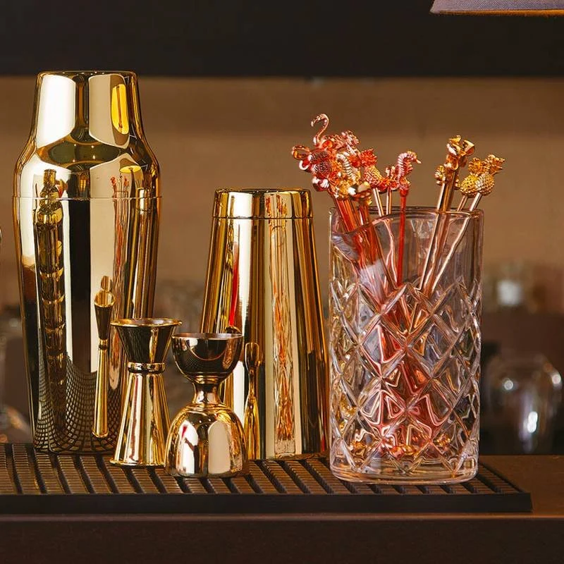 20 cm - Bar Happy Hour Bar Spoon Ananas In Acciaio Inox Set 4 Pz