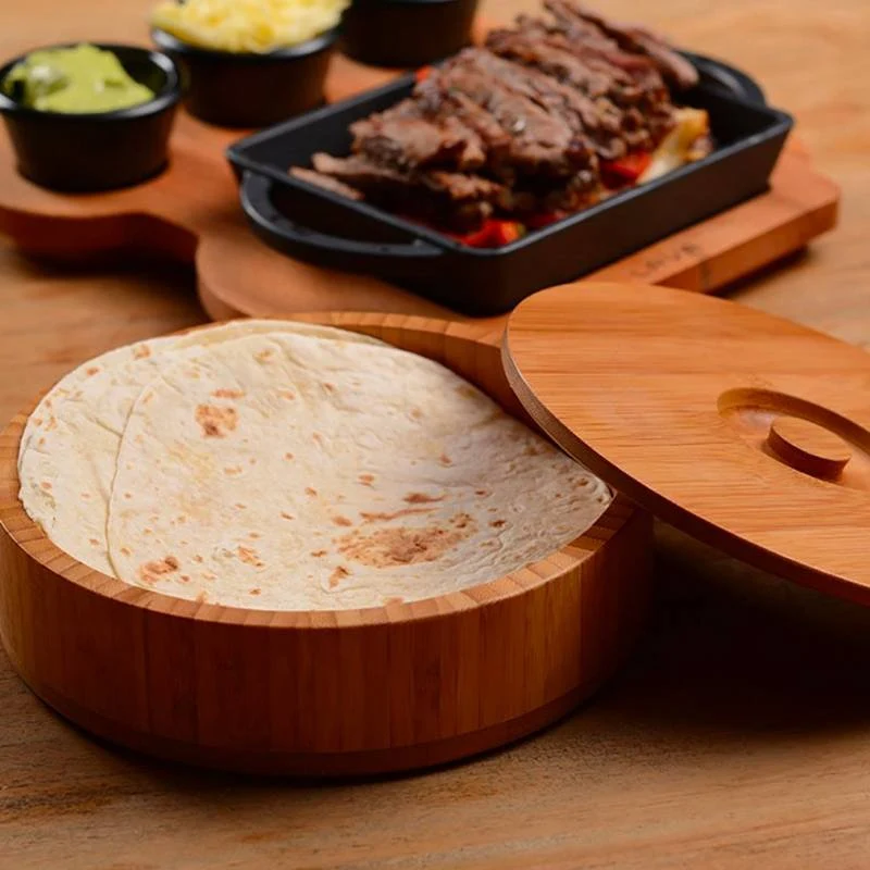 19 cm - Contenitore Tortillas In Legno